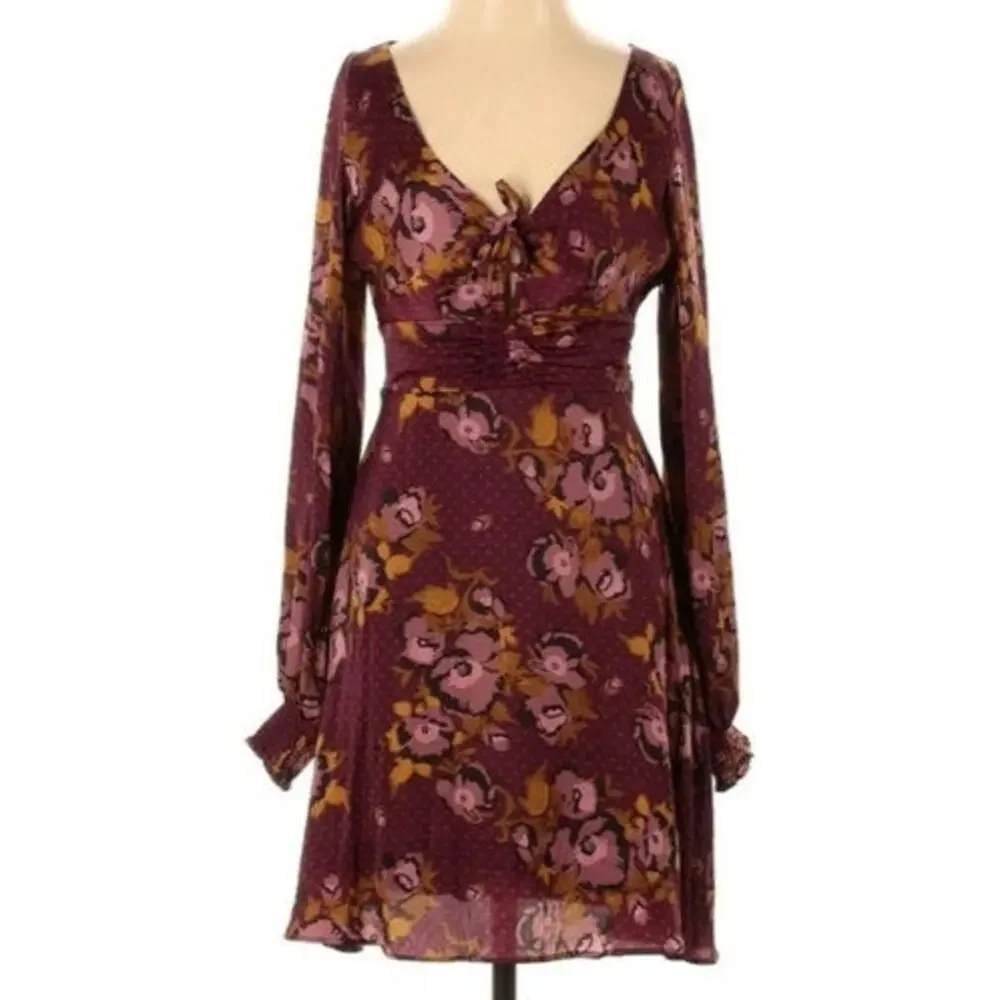 Free People Morning Light Long Sleeve Floral Size 0 Dress